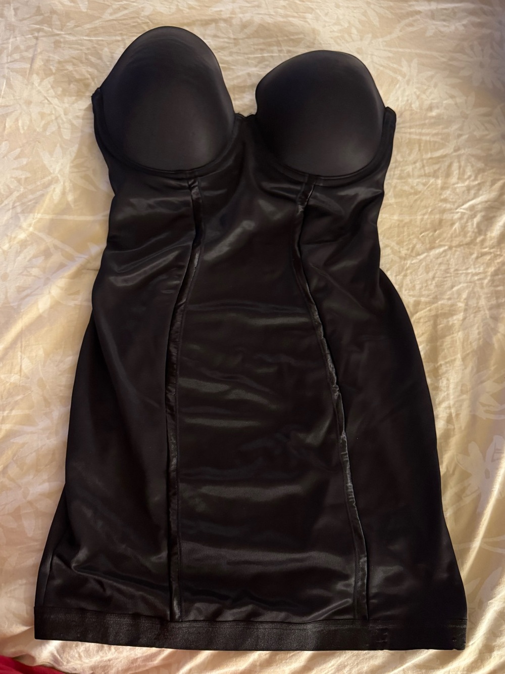 Black Strapless Shapewear Slip Dress 36D